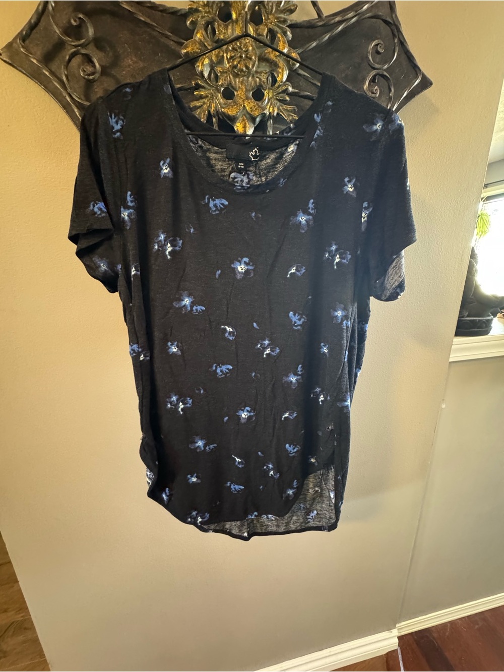 All T-shirts 3 for $30!! 🎉 
Sears Black Short-Sleeve Tee with Blue Floral Print